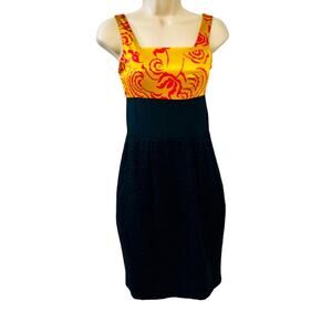 Rachel by Rachel Roy Shanghai Black Gold Cummerbund Styled Dress Sleeveless